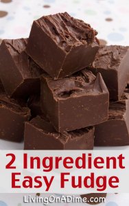 2 Ingredient Easy Fudge Recipe-Gluten Free