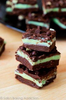 A giant Andes mint in fudge form. So good and dangerously easy! No candy thermometer required.