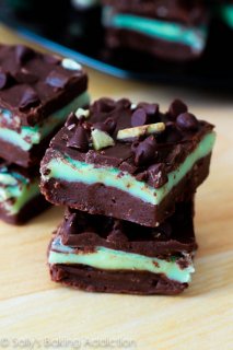 A giant Andes mint in fudge form. So good and dangerously easy! No candy thermometer required.