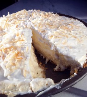 Cereal Milk Coconut Pie - slice