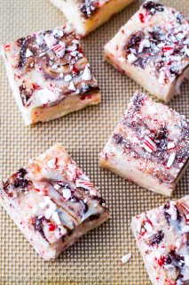 Easy chocolate swirled fudge filled peppermint and candy canes. 10 minutes, 5 ingredients!