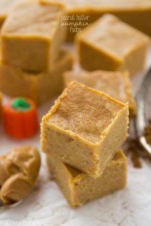 Easy No-Fail Peanut Butter Pumpkin Fudge has only 5 ingredients and is the perfect fudge for the holidays!