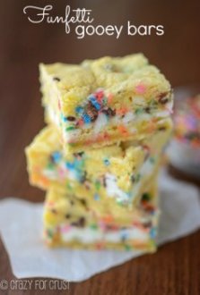 Funfetti Gooey Bars by crazyforcrust.com | These are the best gooey bars I've ever had!