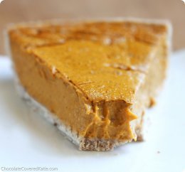 Healthy Pumpkin Pie - satisfies your cravings without weighing you down with fat and sugar... The recipe is easy to make and so impossibly creamy that no one ever guesses it’s secretly good for you! @choccoveredkt
