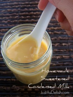 Homemade Sweetened Condensed Milk | JustAsDelish.com