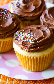 Homemade Yellow Cupcakes Recipe on sallysbakingaddiction.com