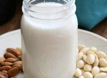 How to make Almond Milk with raw almonds or blanched almonds. Blanched almond milk has a less prominent flavor which works great for Indian Chai | Vegan Richa