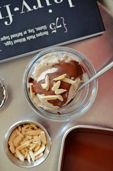 Kelly Brozyna’s Dairy-Free Vanilla Ice Cream + Ganache by Michelle Tam 