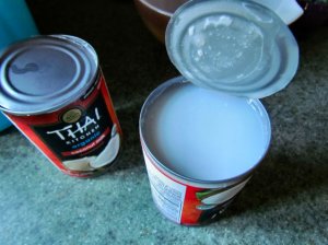 Open Cold Coconut Milk Can for Coconut Cream