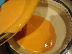 Pouring Pie Mix into Prepared Dough