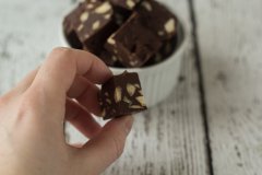 Recipe for Homemade Microwave Chocolate Fudge with Nuts