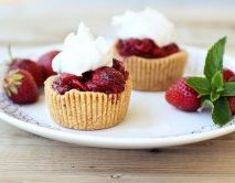 Roasted Balsamic Strawberry Mini-Tarts with Whipped Coconut Cream - Gluten-free + Vegan