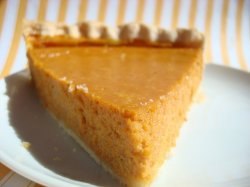 Slice of Pumpkin Pie on Plate