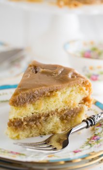 Southern Caramel Cake - moist vanilla cake with lots of ultra-sweet caramel icing.