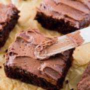 Thick, fudgy, chewy homemade brownies made completely from scratch. You will never make a box mix again!