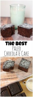 This paleo chocolate cake recipe uses mostly coconut flour. It's grain free, dairy free, and uses honey or maple syrup and half the eggs than other recipes.