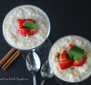 Creamy rice Pudding recipe with condensed milk