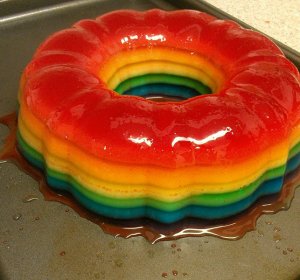 Rainbow Jello recipe evaporated milk