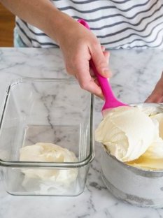 Transfer the ice cream into a freezer container