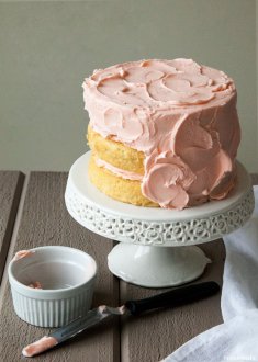 White Chocolate Cake with Rose Buttercream | by Tessa Huff for TheCakeBlog.com