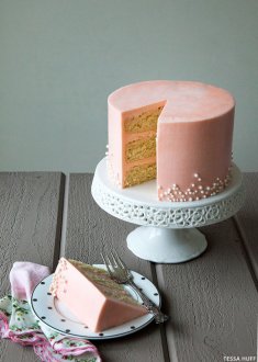White Chocolate Cake with Rose Buttercream | by Tessa Huff for TheCakeBlog.com