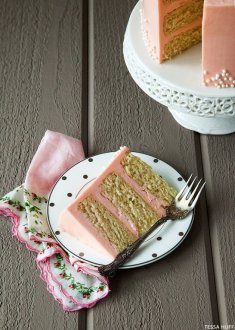 White Chocolate Cake with Rose Buttercream | by Tessa Huff for TheCakeBlog.com